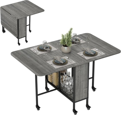 Homcom mobile drop - leaf, table