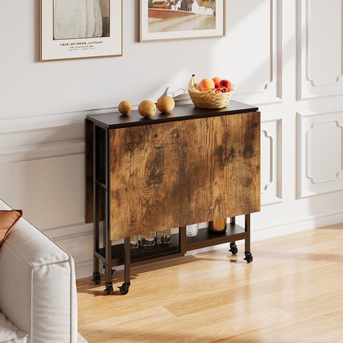 Rustic brown drop - leaf, table